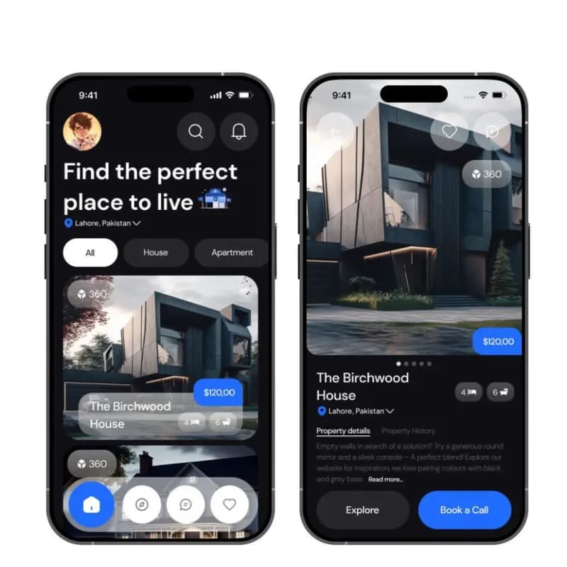 TML Agency real estate app UX UI design